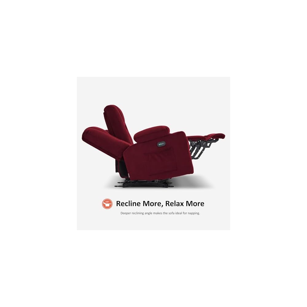 MCombo 81 in 3 Seater Reclining Sofa with Heat and Massage 6034M3 (Red)