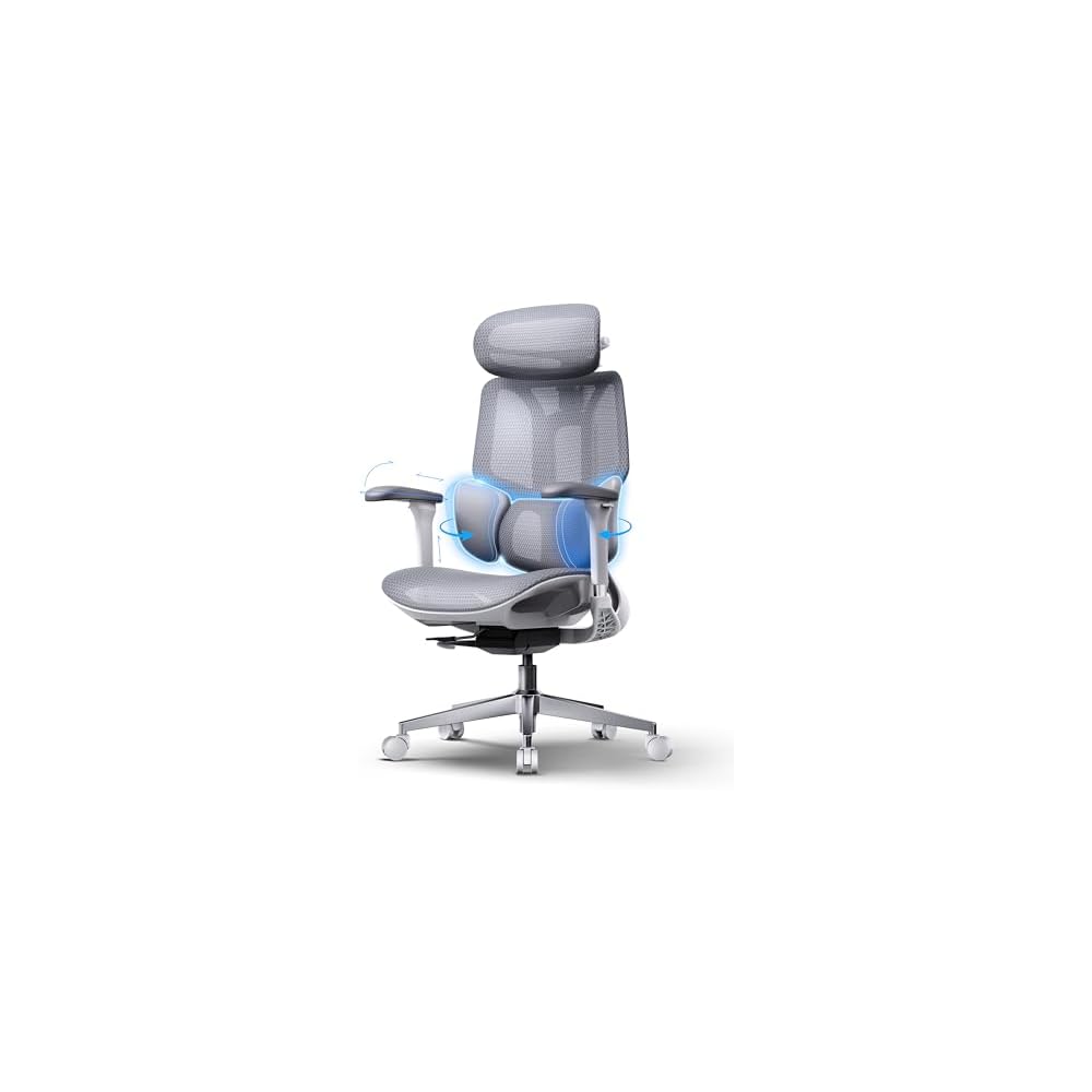 Hbada E3 Air Ergonomic Office Chair, 3-Zone Lumbar Support, Comfy Home Office Chair with Auto Recline, 4D Headrest & Armrests, 140° Tilt for Work & Relax, Obsidian Black