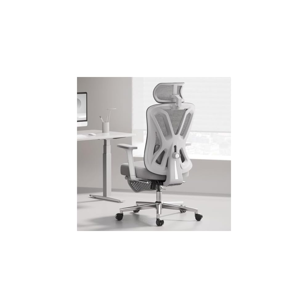 Hbada E3 Air Ergonomic Office Chair, 3-Zone Lumbar Support, Comfy Home Office Chair with Auto Recline, 4D Headrest & Armrests, 140° Tilt for Work & Relax, Obsidian Black
