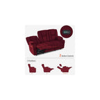 MCombo 81 in 3 Seater Reclining Sofa with Heat and Massage 6034M3 (Red)