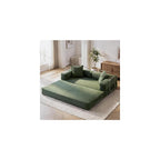 GRUSIGN 78" 5-in-1 Convertible Futon Sofa Bed, Boneless Corduroy, Green