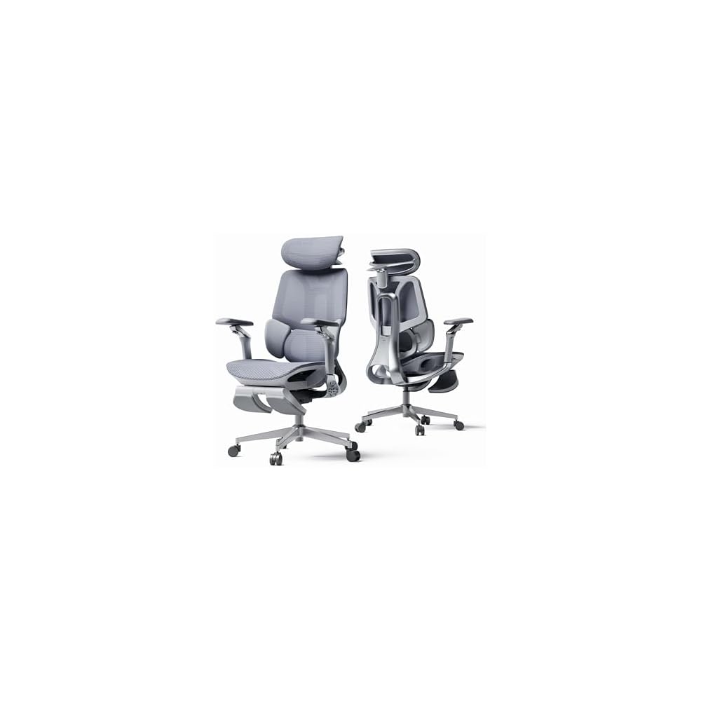 Hbada E3 Air Ergonomic Office Chair, 3-Zone Lumbar Support, Comfy Home Office Chair with Auto Recline, 4D Headrest & Armrests, 140° Tilt for Work & Relax, Obsidian Black