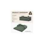 GRUSIGN 78" 5-in-1 Convertible Futon Sofa Bed, Boneless Corduroy, Green