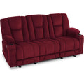 MCombo 81 in 3 Seater Reclining Sofa with Heat and Massage 6034M3 (Red)